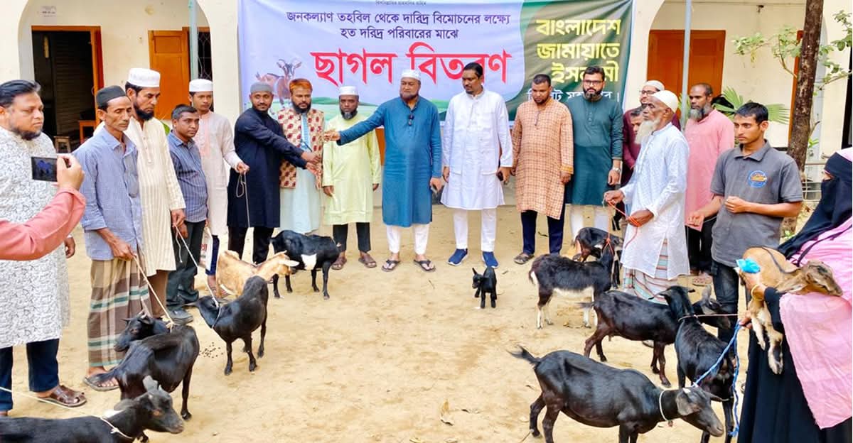 সিলেট মহানগর জামায়াতের উদ্যোগে হতদরিদ্রদের মাঝে ছাগল বিতরণ