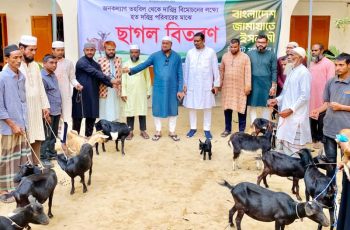 সিলেট মহানগর জামায়াতের উদ্যোগে হতদরিদ্রদের মাঝে ছাগল বিতরণ