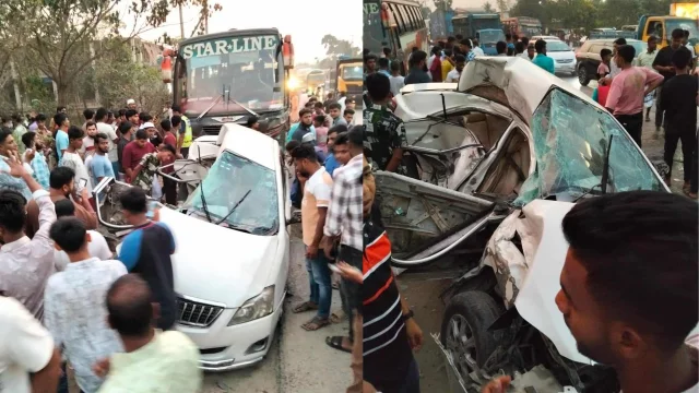 কুমিল্লায় বাস-প্রাইভেটকার সংঘর্ষে ৩ জন নিহত, আহত ৩