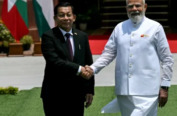 ভারতে মিয়ানমারের সামরিক সরকারের নেতার সঙ্গে মোদির বৈঠক
