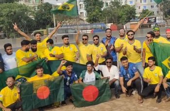 নারায়ণগঞ্জে ব্রাজিল সমর্থকদের বর্ণাঢ্য শোভাযাত্রা