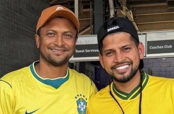 সাকিবের ব্রাজিল জার্সি পরা নিয়ে আলোচনা শুরু