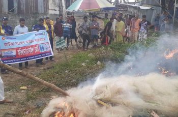 পাবনায় ৩ লাখ টাকার নিষিদ্ধ জাল ধ্বংস করেছে প্রশাসন