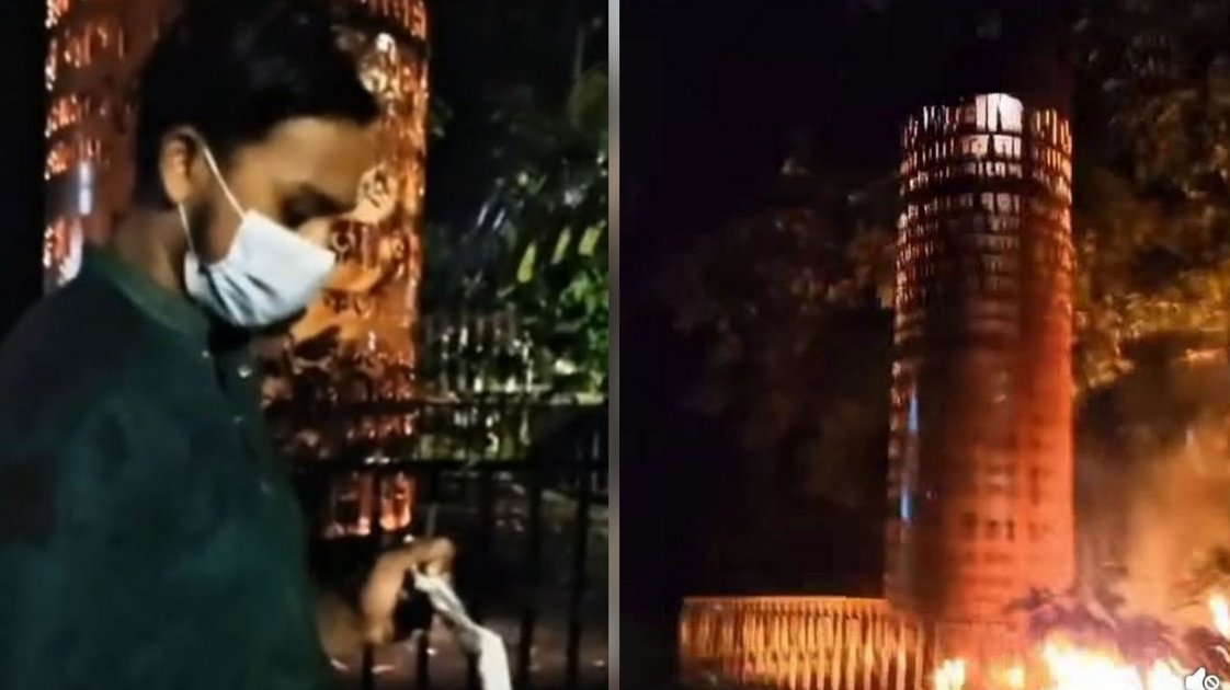 খাগড়াছড়িতে জুলাই স্মৃতিস্তম্ভে আগুন, সাবেক ছাত্রলীগ নেতা আটক
