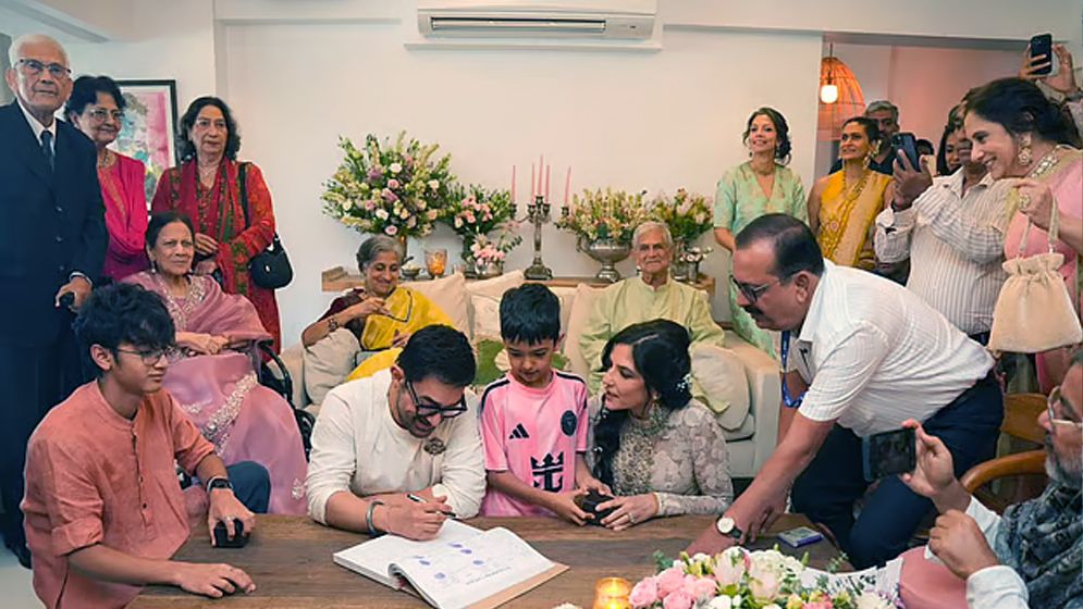 আমির খানের তৃতীয় বিয়ের আয়োজন, সন্তানদের উপস্থিতি