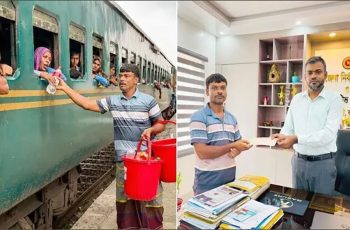 মুন্নু শেখকে সম্মাননা, যাত্রীদের বিনামূল্যে পানি পান করানোর জন্য