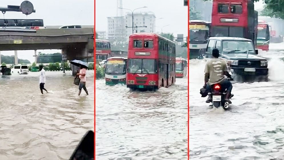 ঢাকায় ভারী বর্ষণে জলাবদ্ধতা, নগরবাসীর দুর্ভোগ চরমে