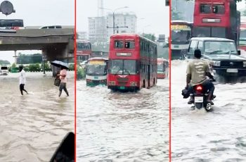 ঢাকায় ভারী বর্ষণে জলাবদ্ধতা, নগরবাসীর দুর্ভোগ চরমে