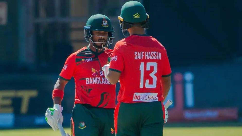 টি-টোয়েন্টিতে সাইফউদ্দিনের চার বলে চার ছক্কা, বাংলাদেশ ১৮৬ রানে