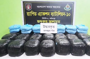 ফরিদপুরে ১০০ কেজি গাঁজা উদ্ধার, কাভার্ড ভ্যান জব্দ
