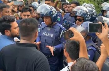 শ্রীমঙ্গলে পুলিশি বাধা পেরিয়ে হবিগঞ্জের পথে এনসিপি নেতারা