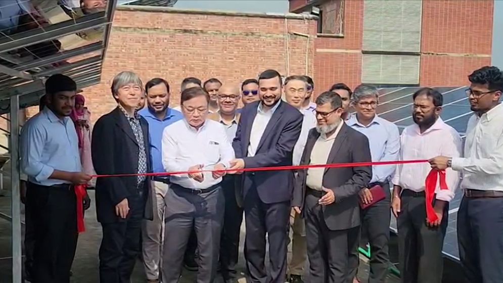 সাভারে গুঞ্জে ইউনাইটেডের রুফটপ সোলার পিভি প্রকল্পের উদ্বোধন