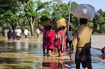 খাগড়াছড়িতে মেঘ বিস্ফোরণে জলাবদ্ধতা; মুসলিম পাড়ায় ভোগান্তি