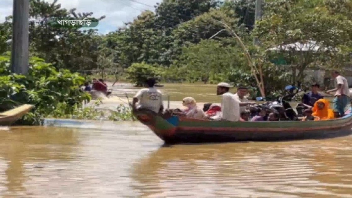 ভারী বৃষ্টিতে দীঘিনালার নিচু এলাকা আবারও প্লাবিত