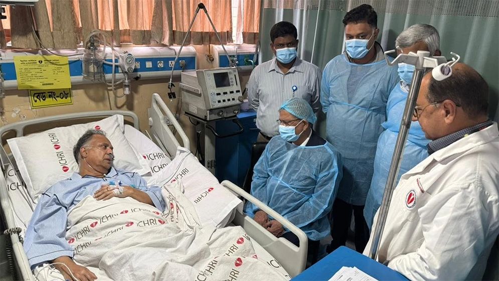 রাষ্ট্রপতি মির্জা ফখরুলের হাসপাতালে জ্বালানিমন্ত্রী টুকুকে দেখতে যাওয়া