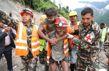নেপালে বিধ্বংসী বন্যার পর টানেলে দুই শ্রমিক উদ্ধার