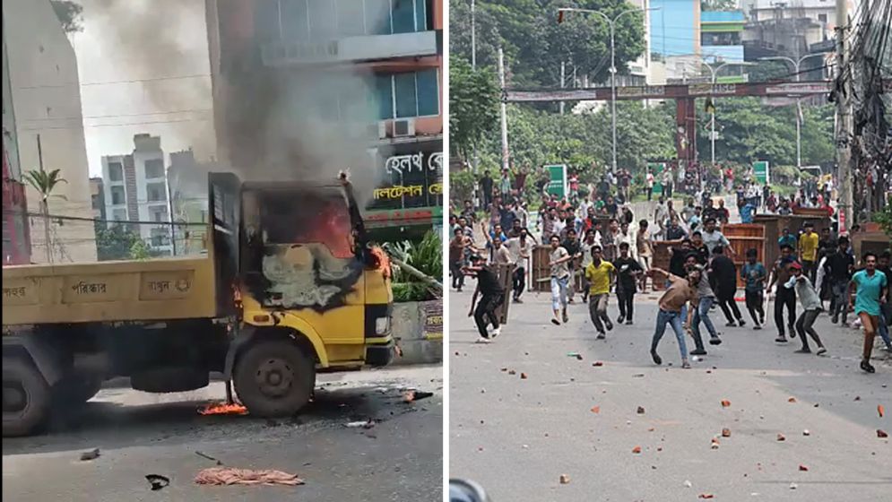 মিরপুর-১০-এ ফুটপাতে উচ্ছেদ অভিযানের পর হামলা ও অগ্নিসংযোগ
