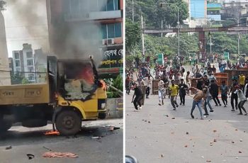মিরপুর-১০-এ ফুটপাতে উচ্ছেদ অভিযানের পর হামলা ও অগ্নিসংযোগ
