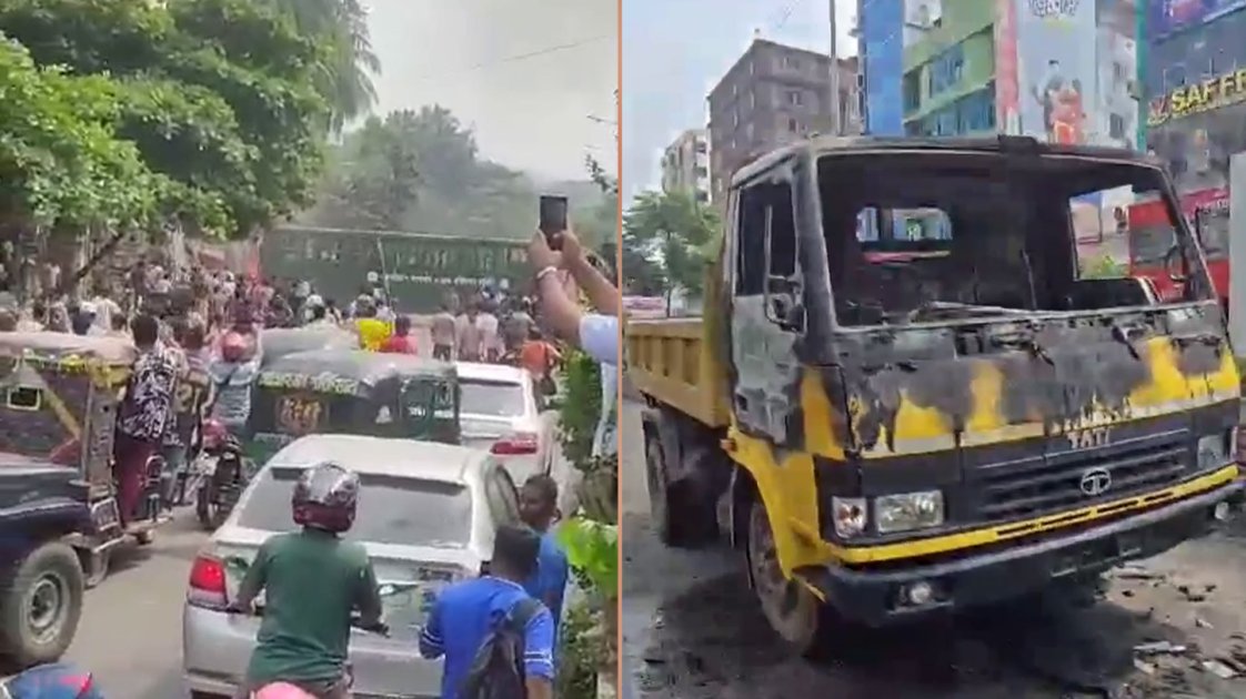 মিরপুরে হকার ও পুলিশের সংঘর্ষ, গাড়িতে ভাঙচুর ও অগ্নিসংযোগ