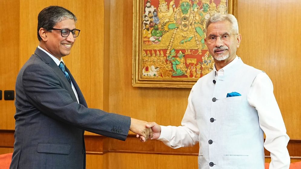 বাংলাদেশের হাইকমিশনার হামিদুল্লাহর বিদায়ী সাক্ষাৎ জয়শঙ্করের সঙ্গে