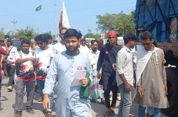 বাংলাবান্ধা জিরো পয়েন্টে ইনকিলাব মঞ্চের মার্চ ফর ইনসাফ শুরু