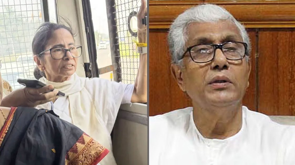 দিল্লিতে আটক মমতা ও মানিক, নির্বাচন কমিশনারের পদত্যাগের দাবি