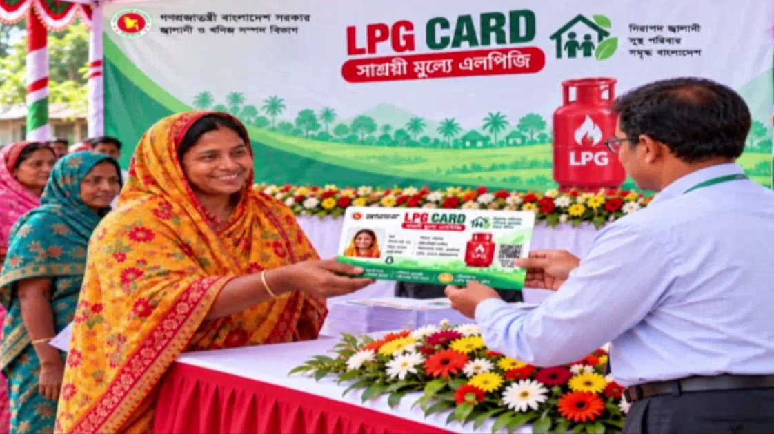 অস্বচ্ছল নারীদের জন্য এলপিজি কার্ডের মাধ্যমে কম দামে গ্যাস সরবরাহ