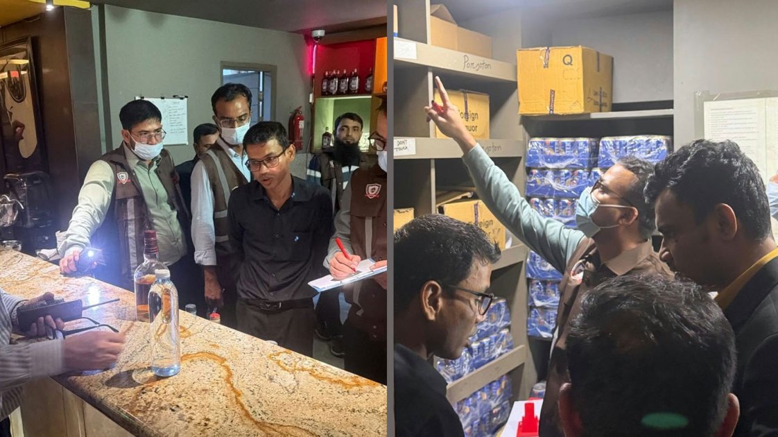 গুলশানের কিংফিশার রেস্টুরেন্টে অভিযান, বিপুল অ্যালকোহল জব্দ
