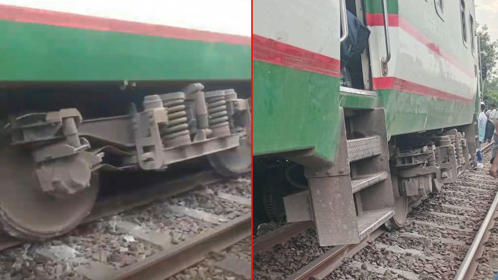 টাঙ্গাইলের নীলসাগর এক্সপ্রেস ট্রেনের বগি লাইনচ্যুত