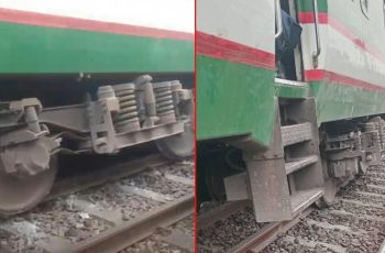 টাঙ্গাইলের নীলসাগর এক্সপ্রেস ট্রেনের বগি লাইনচ্যুত